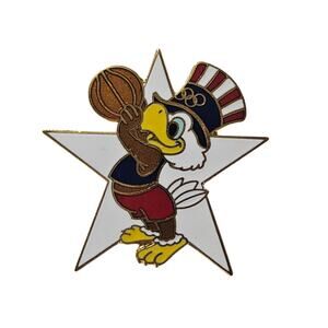 1984 Las Angeles Olympic Game Pin Basketball